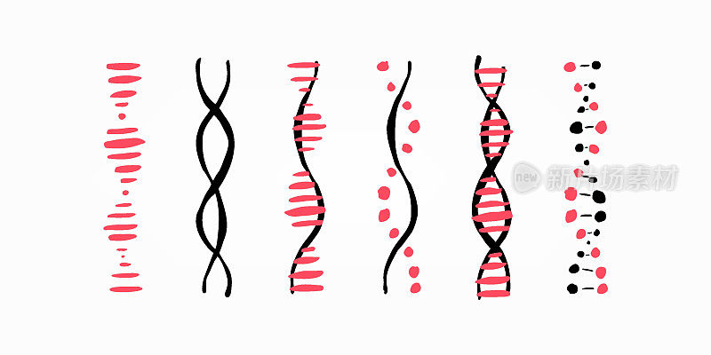 DNA图标设置简单的插图