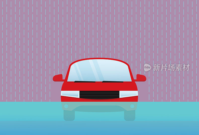 洪水中的汽车