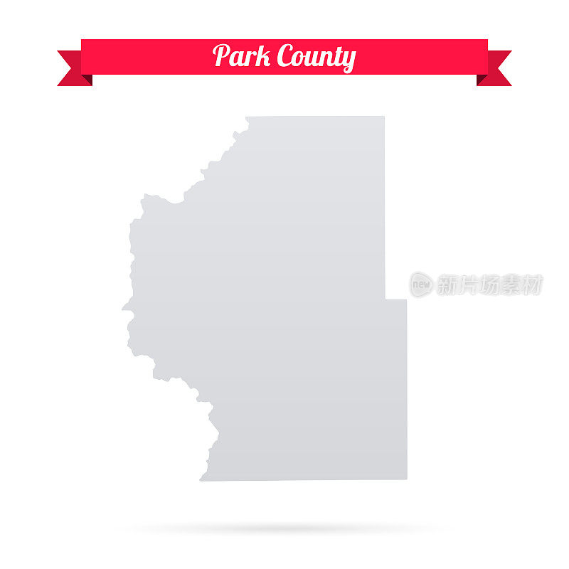 科罗拉多州帕克县。白底红旗地图