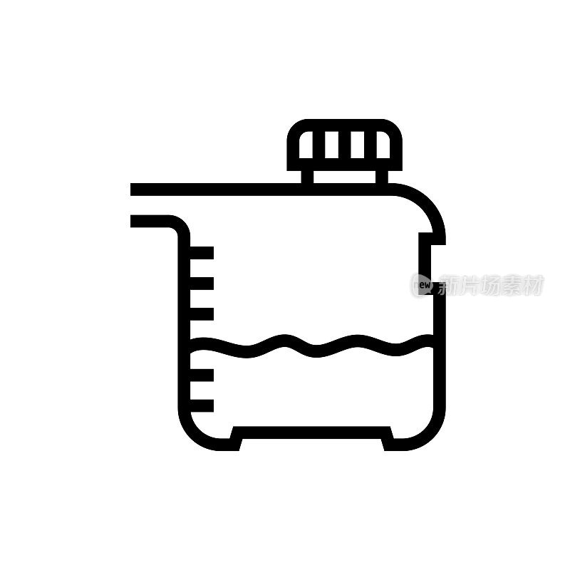 汽车散热器和水箱线路图标。