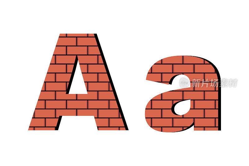 用砖头做成的英文字母A