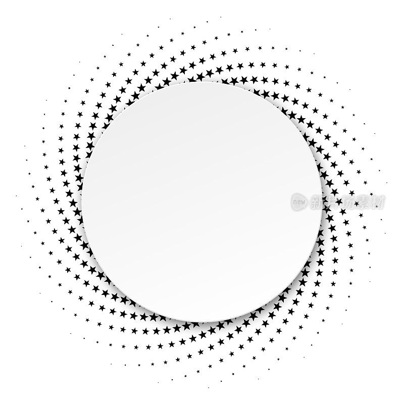 漩涡图案的星星和圆形的3d复制空间与阴影