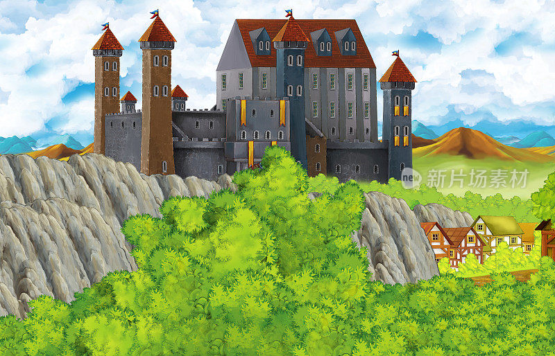 卡通王国城堡山林场插图