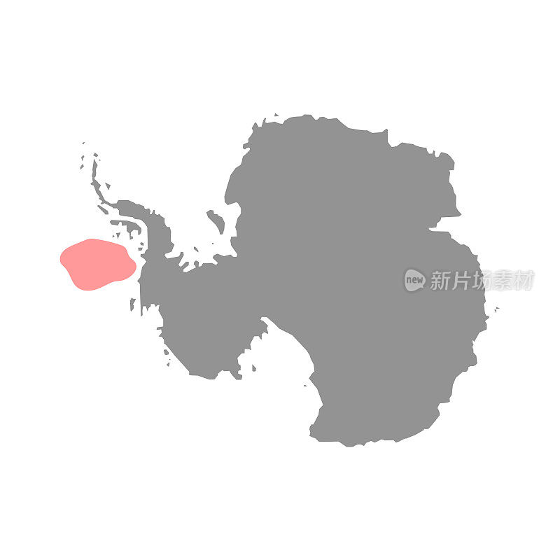 别林斯高森海在世界地图上。矢量插图。