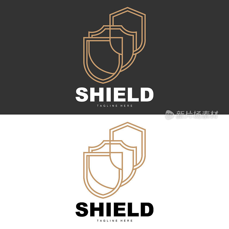 盾牌标志，防病毒保护安全矢量，简单的游戏标志盾牌设计
