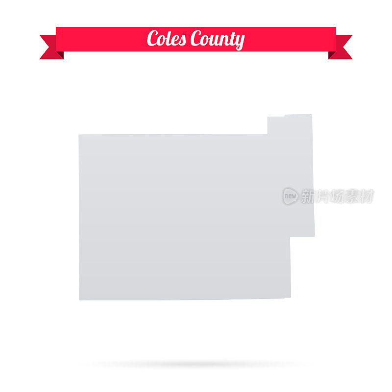 伊利诺伊州科尔斯县。白底红旗地图