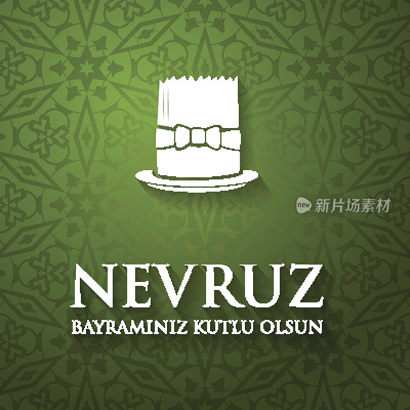 Nowruz的问候。伊朗的新年。“Novruz节日快乐”土耳其语