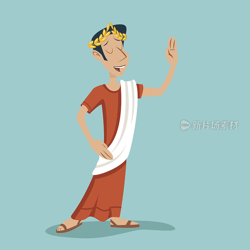 希腊罗马复古复古商人卡通人物图标时尚