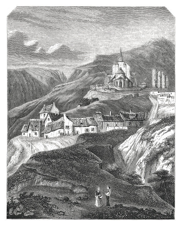 法国圣涅克泰尔村(古版画)