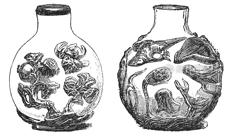 清代玻璃鼻烟壶(17世纪)
