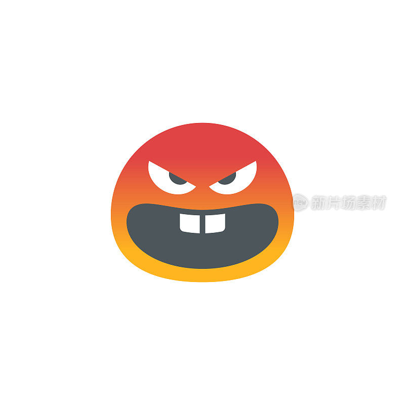 可爱的表情，愤怒的脸图标