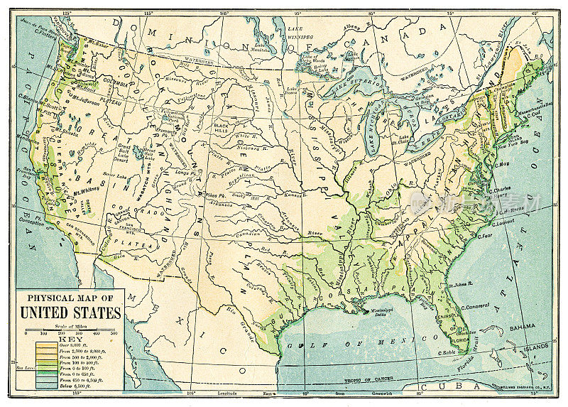 1898年美国地图