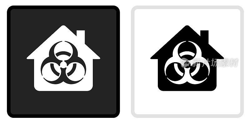 生物危害屋图标在黑色按钮与白色翻转