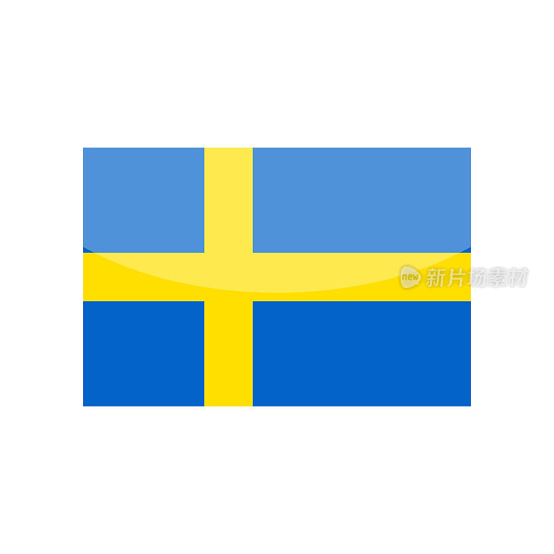 瑞典-旗帜图标矢量插图-矩形