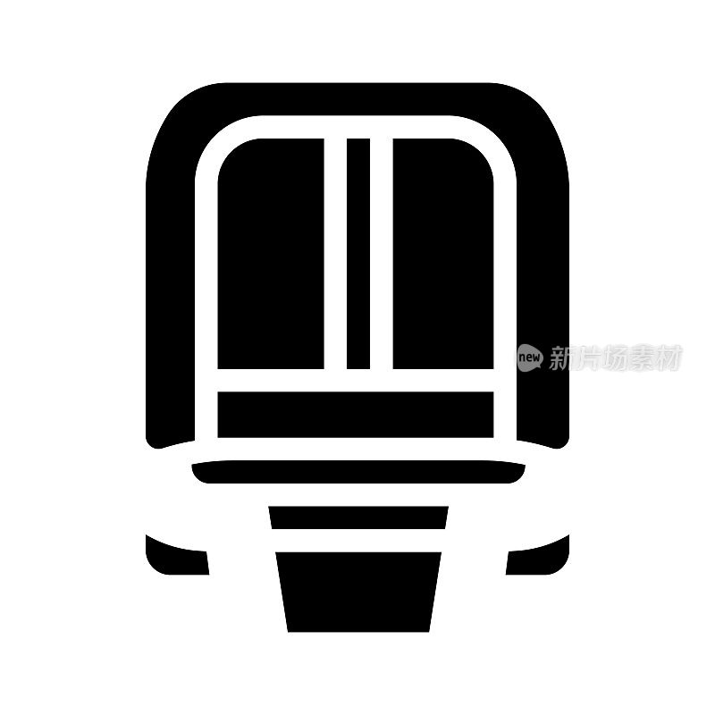 磁悬浮现代列车铁路字形图标矢量插图