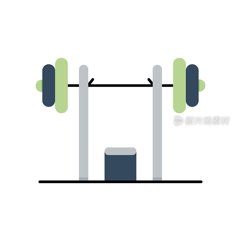 板凳上平坦的图标。平面设计矢量图