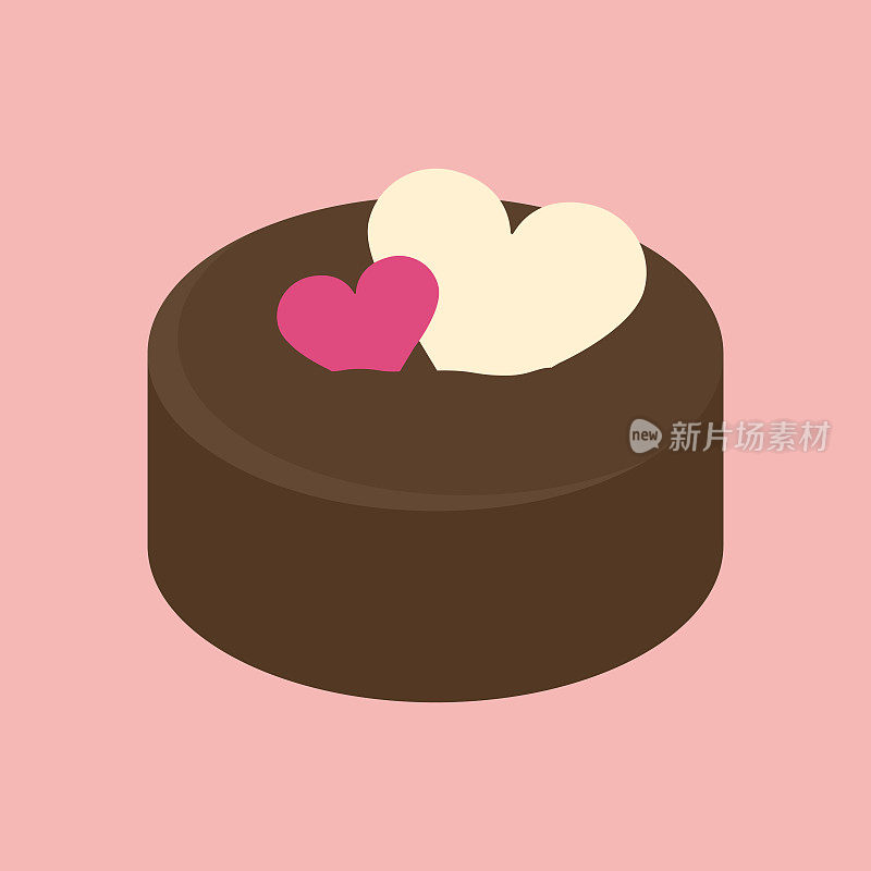 简单而可爱的情人节巧克力蛋糕插图