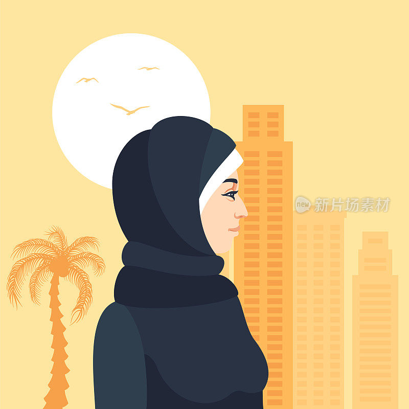 穆斯林妇女戴头巾。