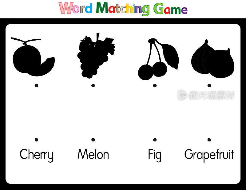 教育插图匹配的词语为幼儿。学习单词搭配图片。如水果类所示