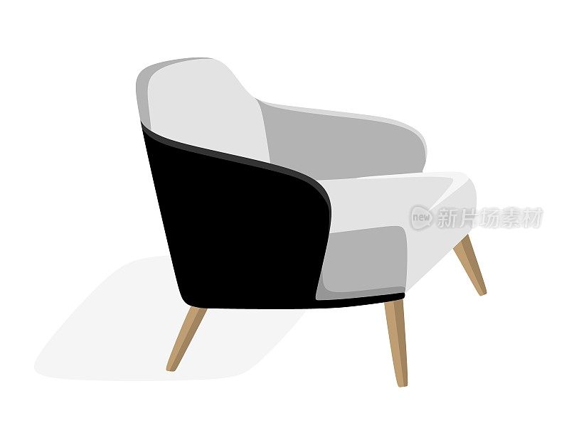 扶手椅现代室内家具矢量插图在一个平面风格孤立