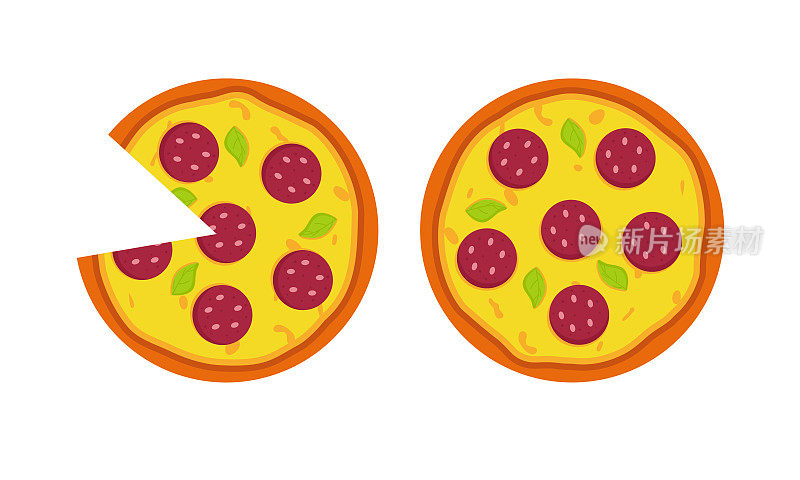 全披萨配意大利腊肠。快餐插图
