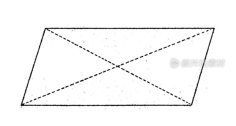 古董插图，数学和几何:四边形，平行四边形