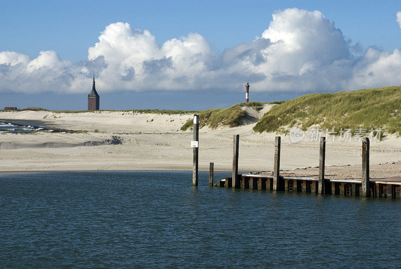 Wangerooge岛的西海滩