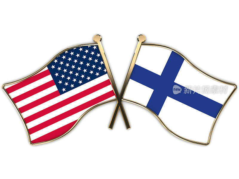 美国芬兰国旗徽章