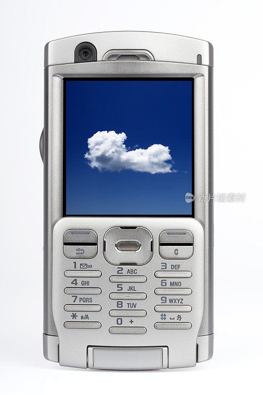 高科技PDA手机(剪辑路径)，孤立在白色背景