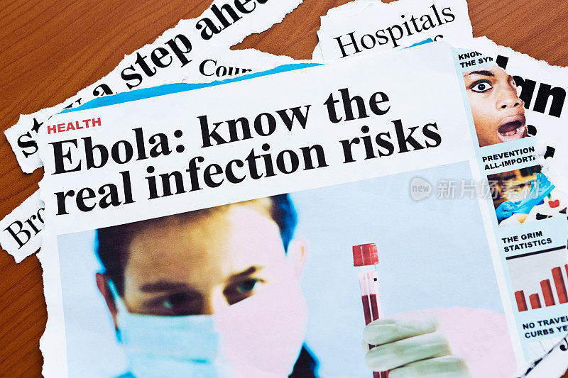 埃博拉:了解真正的感染风险，这是一堆头条新闻。