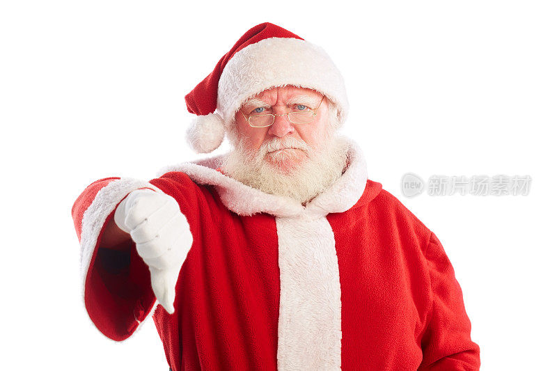 心烦意乱的圣诞老人表示不满