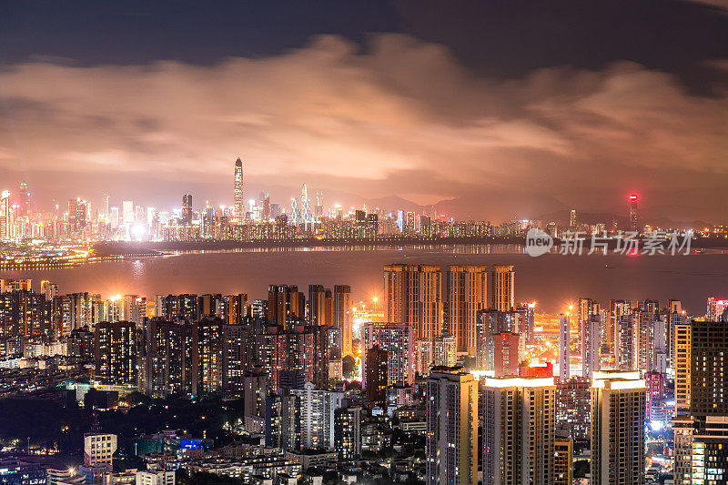深圳的夜晚的城市