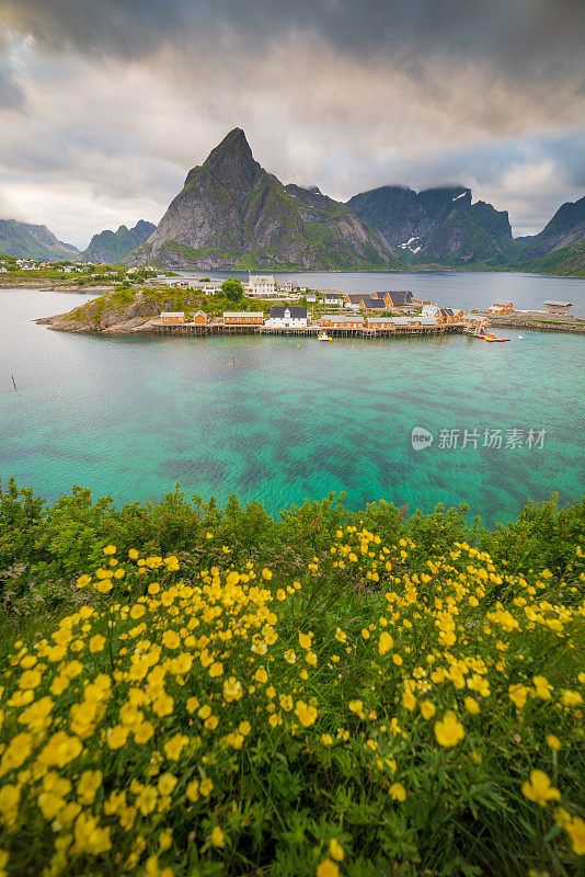 挪威罗浮敦群岛全景，日落美景