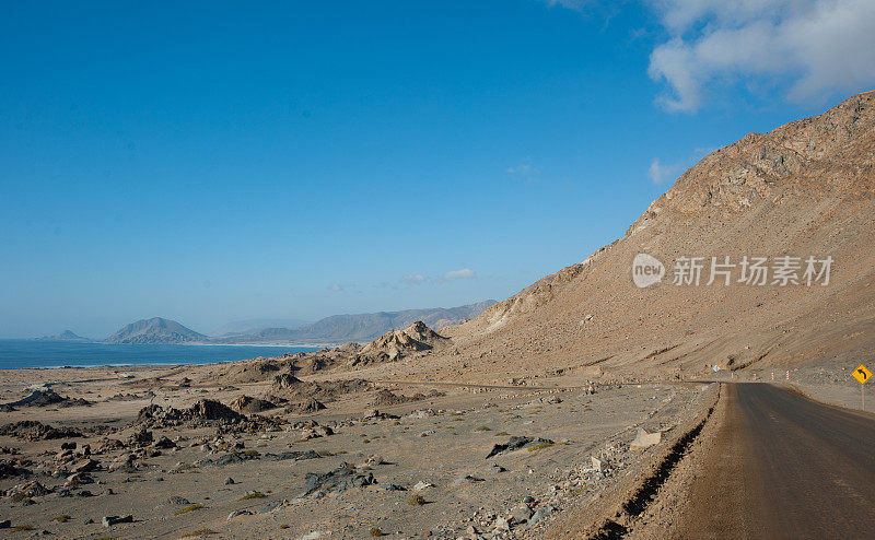 智利的山路和岩石