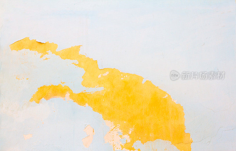 老西西里墙背景纹理:斑驳的黄-灰