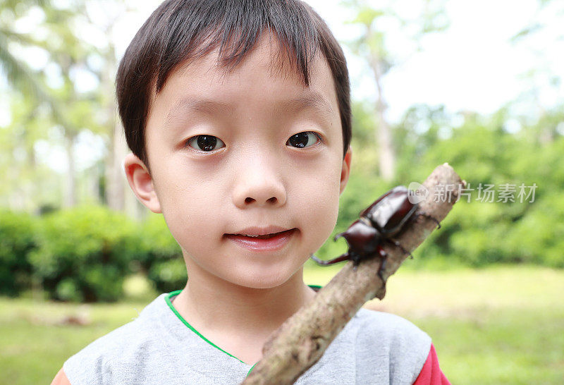 孩子有一只甲虫