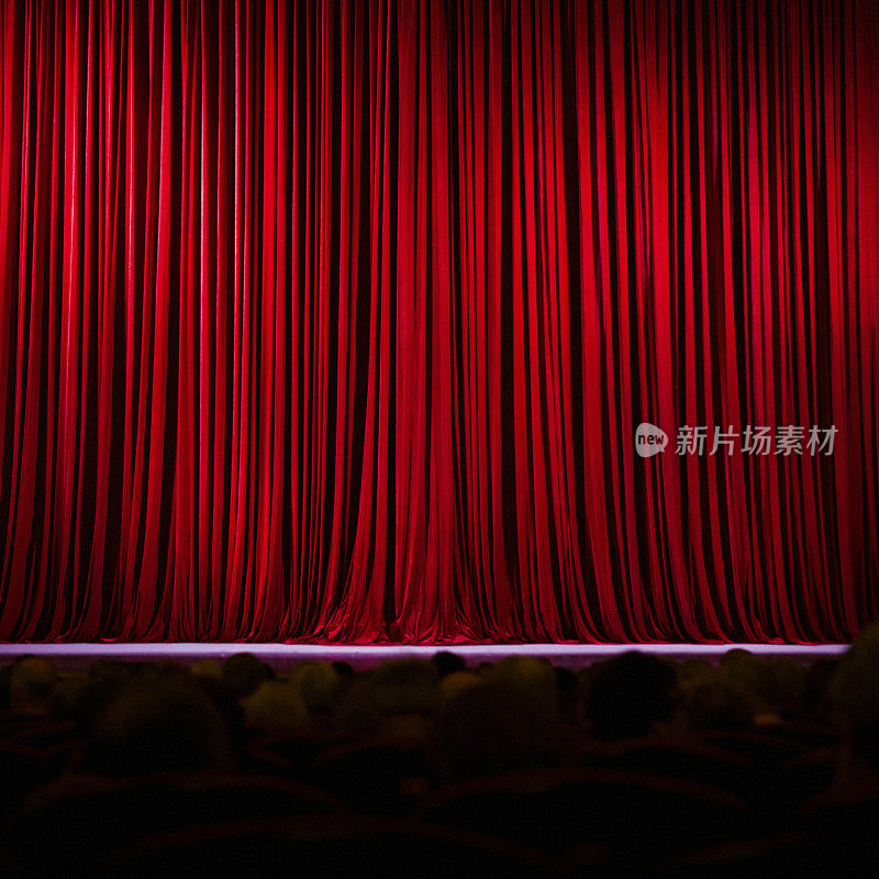 红色舞台幕布纹理背景