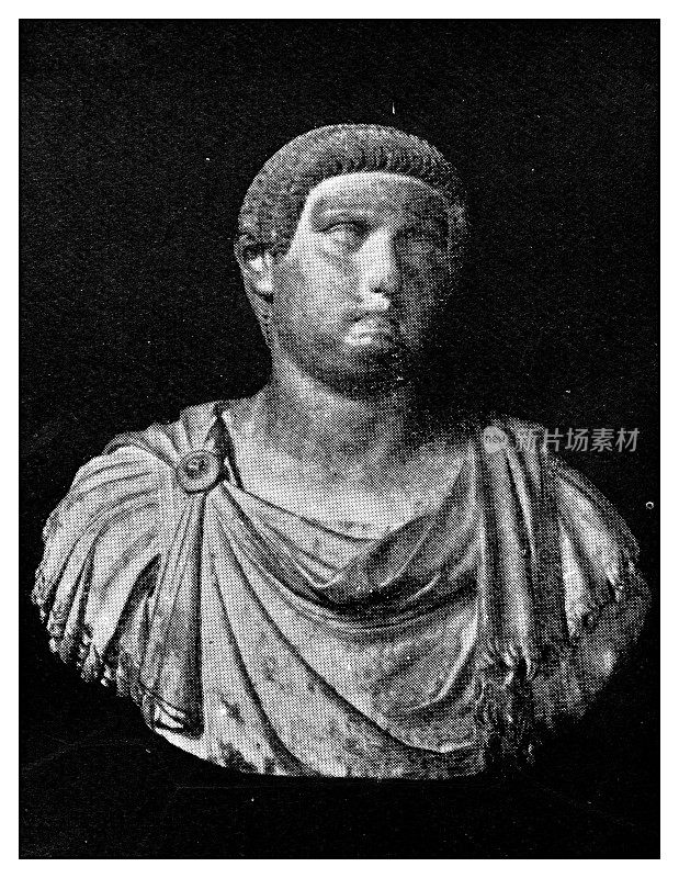 罗马经典肖像图集:马库斯·萨维乌斯·奥索·凯撒·奥古斯都雕像