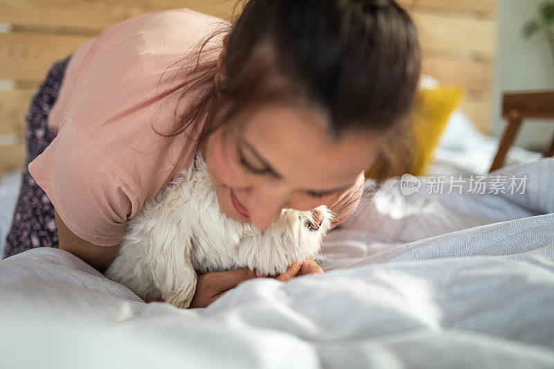 宠物和女主人在家