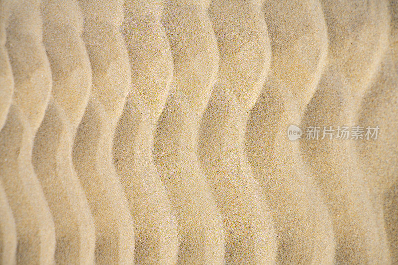 湿沙中的条纹波纹图案