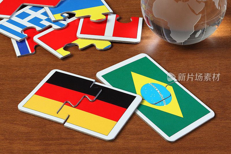 德国和巴西国旗拼图