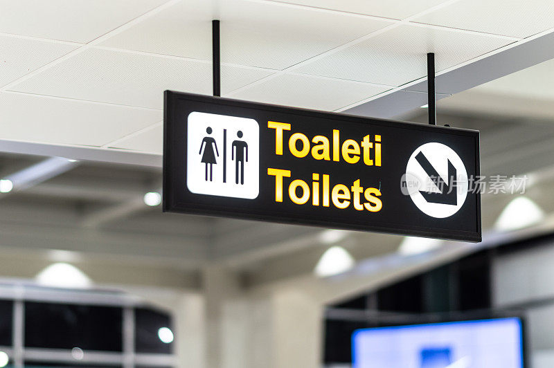 机场厕所指示牌指示方向