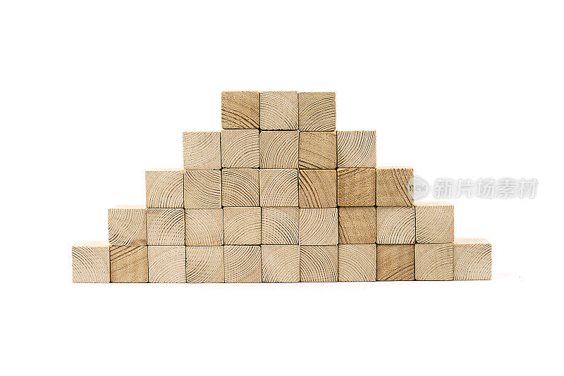 木制立方体规模孤立的白色背景