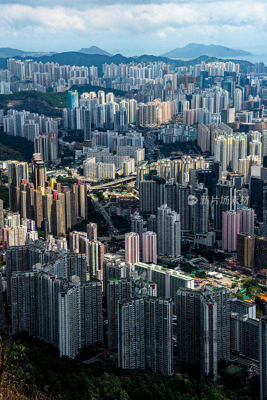 从狮子山眺望香港城市风光