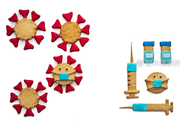 新型冠状病毒疫苗概念饼干
