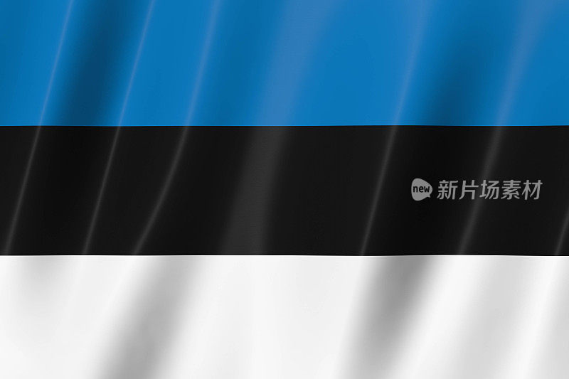 爱沙尼亚国旗，3d旗帜，旗帜，3d渲染，8k