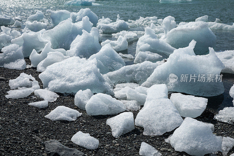 冰岛Jokulsarlon冰川泻湖冰山