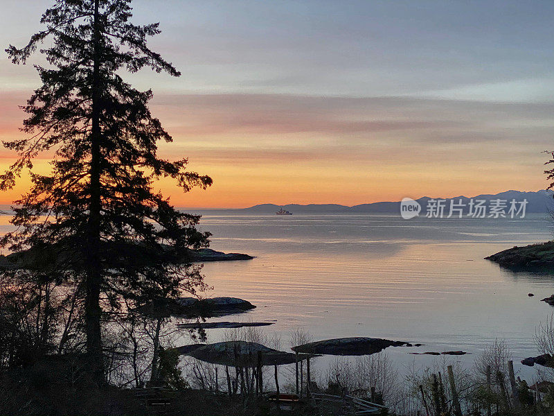 日出，温哥华岛海岸