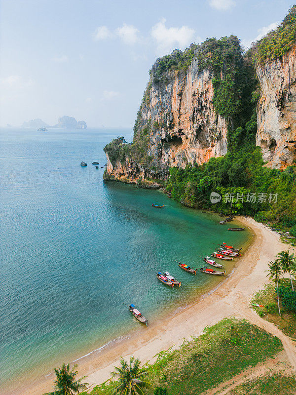 泰国甲米省莱利海滩的鸟瞰图