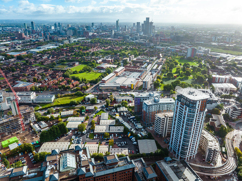 英国曼彻斯特市鸟瞰图